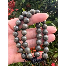 GAF TREASURES Grade A ++ Gemstone Round Bead Adjustable Bracelet 10mm, Genuine Crystal Bead Bracelet, Gift for Men & Women, 7"-11", Stone, pyrite