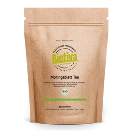 Moringa Leaves Tea Organic 100g - Moringa Tea - Moringa oleifera - Tree of Life - Bottled and Controlled in Germany - Biotiva