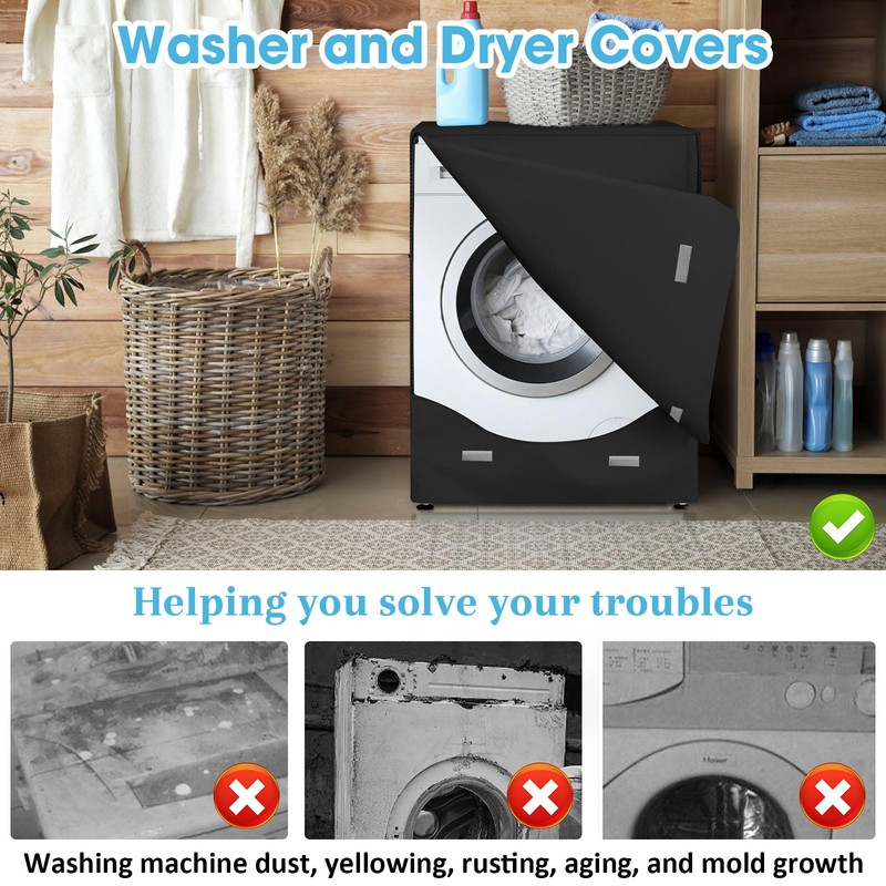 Ericlin 2-Pack Washer and Dryer Covers: Waterproof and Dustproof. Features