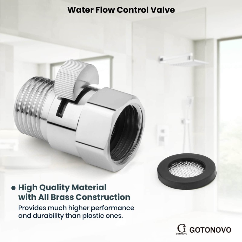 gotonovo Polish Chrome Shower System Water Flow Control Valve Brass