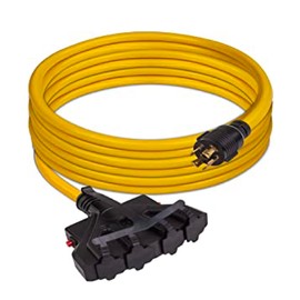 Firman 1120 Firman Power 1120 Cord - 25 ft., 10AWG with Circuit Breaker, 30 Amps/250 Volts, L14-30P to 5-20R (4), 1 Pack