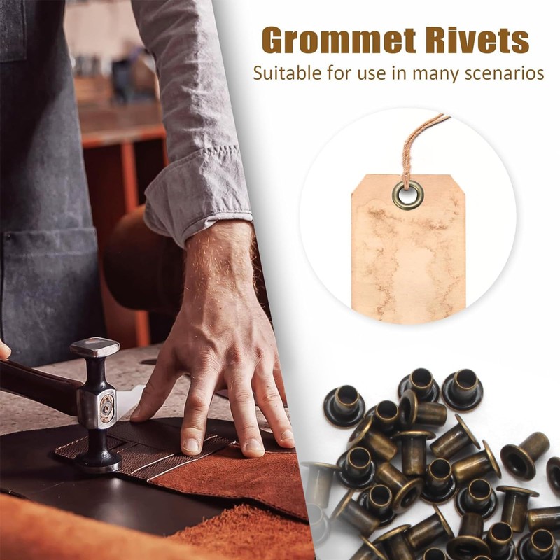 Litoexpe 1.5MM Tiny Grommets Eyelets 200 Pcs, Self Backing Eyelets
