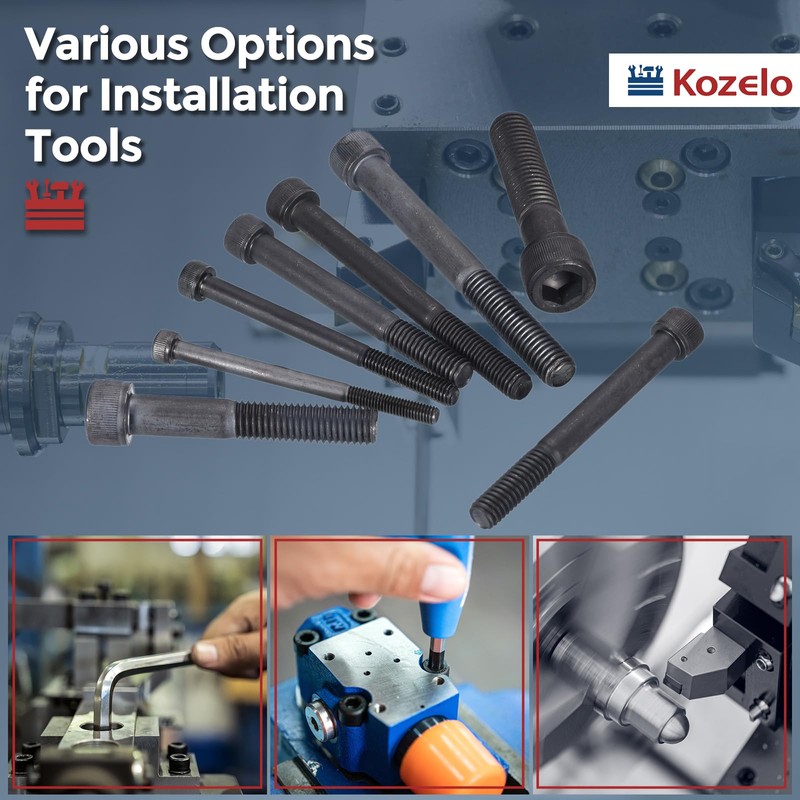 Kozelo 4pcs Cap Bolt Cap Screw [M8-1.25 x 140mm] Hex