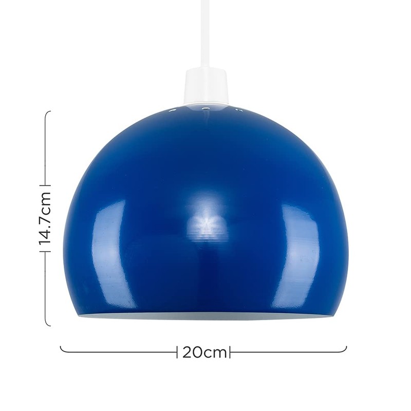 MiniSun | Retro Gloss Blue Arco Style Dome Ceiling Light