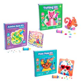 Educational Insights Creative Craft Kit – Tufting, Pom Poms & Jumbo Gems for Kids 5+:_Pom Pom Popper Kit