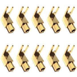 CESS Right Angle Spade Fork - 4mm Banana Plug Socket - Spade Fork Connector for Speaker & Amp (10 Pack)