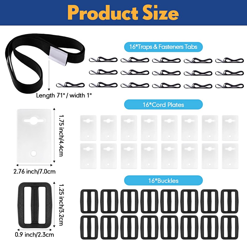 Treela 48 Pcs Pool Solar Cover Reel Attachment Straps Kit