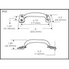 QCAA Garage Door Pull Handle, 8", Steel, Black Coated, Made