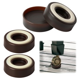 OzEssence 4 Pcs Furniture Wheel Caster Cups/Floor Protectors, Diameter 5 CM Plastic Non-Slip Rubber Furniture Cups, Protectors for Sofa Bed Chair Piano Wheels for All Floor Types (Brown)