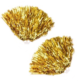 Cheerleader Pompoms, DEANKEJI Pack of 2 Gold Pompoms, Cheerleading, Pom Poms Cheerleading with Ring Clasp, Cheers Can Be Used for Dancing, Cheerleading and Sports Parties