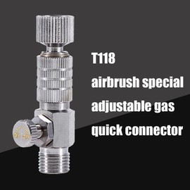 Airbrush Quick Disconnect Coupler Connection Fitting Adapter with Airbrush Airflow Adjustment Control Valve 1/8 inch