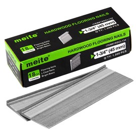 meite 18 Gauge Flooring Nails, 1-3/4 Inch 18GA L-Cleat Nails Hardwood Flooring Nails for Hardwood Installation, Compatible with 18GA Flooring Nailers (1000 Counts)