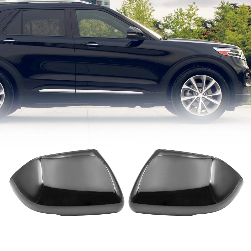 Gloss Black Side Mirror Cover Cap For 2020-2025 Ford Explorer