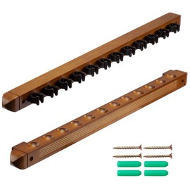 6/8/12 Pool Cue Wall Mounted Rack. Billiard Cue Sticks Wall Rack (Several Colors Available) (12 Cue - Oak)