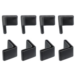 PATIKIL Leg Pads l Shape 1.2" x 1.2", 8pcs Furniture Leg Cover Protectors l Shaped Rubber Furniture Angle Iron Caps, Black