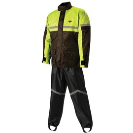 Nelson Rigg Stormrider Rain Suit; 100% Waterproof, Pants and Jacket Included with Reflective striping (Hi-Viz Yellow/Black, Large)