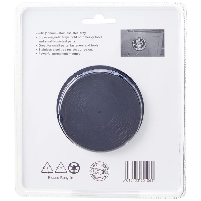Hilka 11901006 6-Inch Diameter Stainless Steel Magnetic Tray, Silver