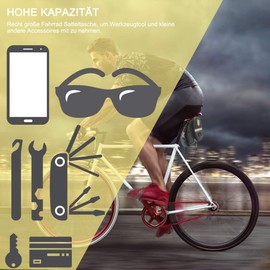 Bicycle Saddle Bag with Bicycle Pump and Bicycle Repair Set, 16-in-1 Bicycle Multitools with Emergency Tool, Bicycle Repair Kit, Tyre Lever, with Saddle Bag, for On the Go