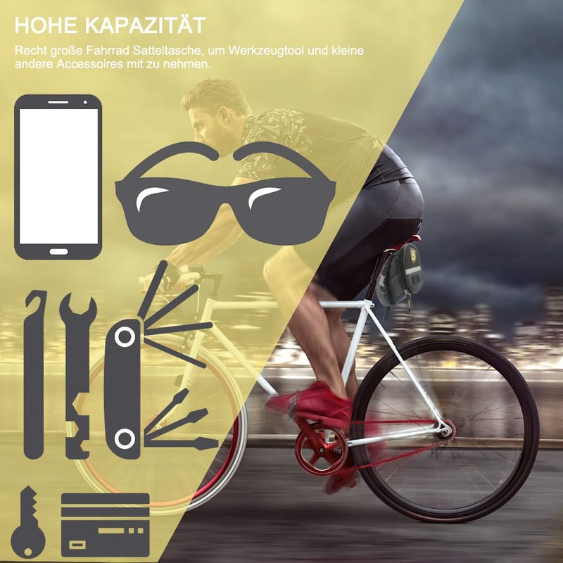 Bicycle Saddle Bag with Bicycle Pump and Bicycle Repair Set,