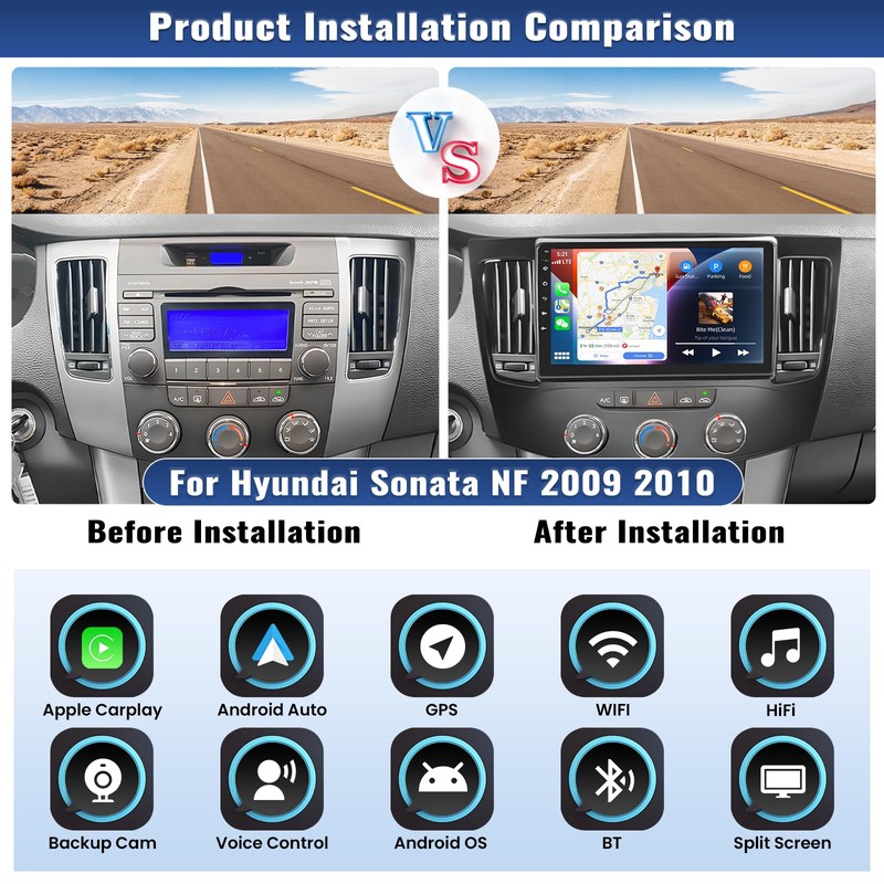 [2G 64G] Android 13 Car Stereo Radio for Hyundai Sonata
