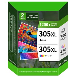 RGiNK 305XL 305 XL Printer Cartridges Compatible with HP 305 Black and Colour 305 XL Black for DeskJet 2710 2720 2700 DeskJet Plus 4100 4120 4130 Envy 6000 6010 6020 6030