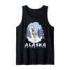 Alaska Sled Dogs Mushing Team Snow Sledding Mountain Scene Tank