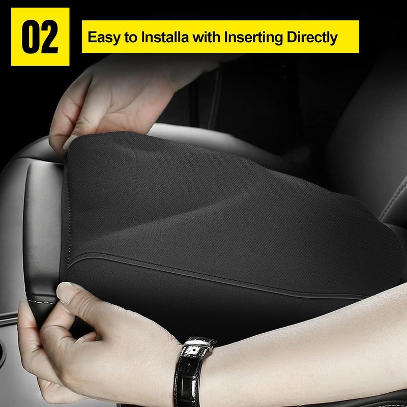 AOMSAZTO Elastic Cloth Armrest for 2013-2018 Toyota RAV4 Black