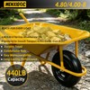 4.80/4.00-8 Tire and Wheel, 16” Wheelbarrow Tires Flat Free, with