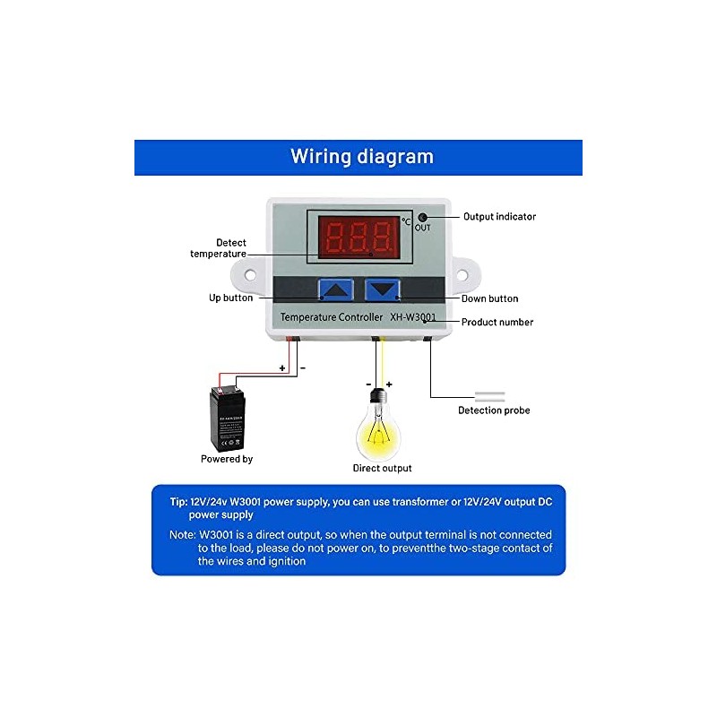 BGTXINGI XH-W3001 DC 12V 10A Microcomputer Digital Temperature Controller Digital