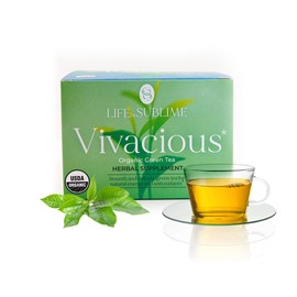 Life by Sublime - Vivacious USDA Organic Green Tea, 20 Tea Bags, Caffeinated, Antioxidant-Rich, Supports Skin Health and Immune System, Less Bitter, Premium Brazilian Harvest