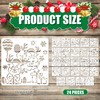 24pcs Christmas Stencils, 5.12x5.12in Reusable Christmas Template for Painting Santa