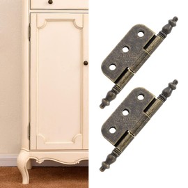 ECSiNG 8Pcs Vintage Door Hinges with Screws Metal Retro Style Cabinet Hinges Antique Iron Hinges for Wooden Boxes Cabinet Jewellery Boxes Bronze