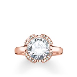 Thomas Sabo Women-Ring Glam & Soul 925 Sterling Silver 18k rose gold plating Zirconia white Sz. 54 (17.2) TR2038-416-14-54