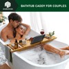 Bamboo Bathtub Caddy Tray Expandable for Luxury Bath, Bath Accessories