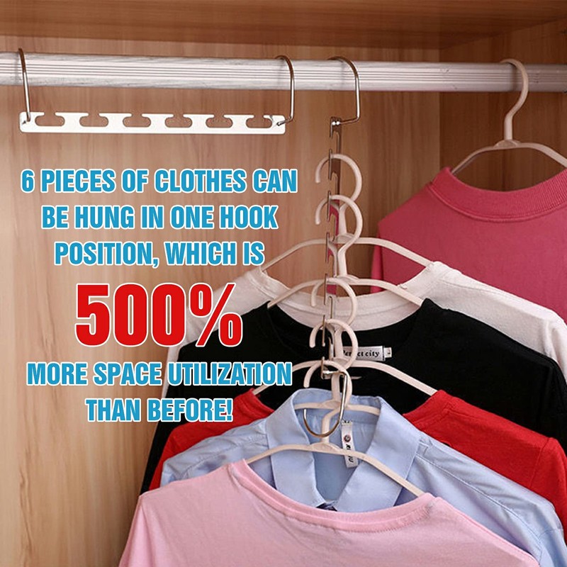 8 Pack Metal Space Saving Hangers, Stainless Steel Space Saver