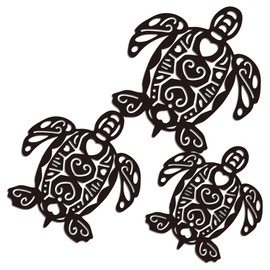 WADORN Sea turtles Metal Wall Art Decor, Beach Marine Animals Silhouette Sculpture Wall Decor Marine Life Metal Ornament Hanging Sign for Home Bathroom Bedroom Living Room Outdoor, 11.8x11.6 Inch