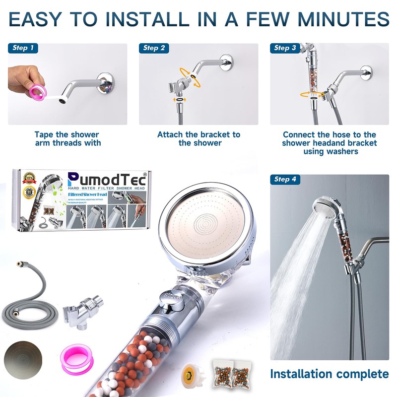 Filtered Shower Head with Handheld - High Pressure ShowerHead with
