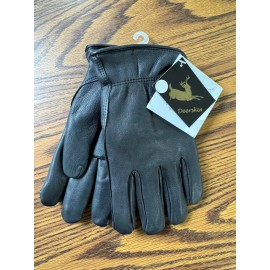 Grand Rapids Hide Company Casual Real Deerskin Leather Gloves, Thinsulate Lined, Black, 2XL