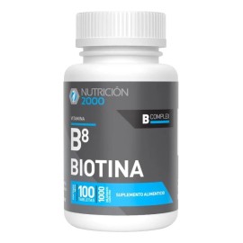 Vitamina B8 Biotina 100 Tabletas Nutricion 2000 Sabor Sin Sabor