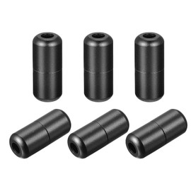 sourcing map Shoelace Locks Buckle, 8 x 18mm Aluminum Elastic No Tie Shoe lace Turnbuckle, Glossy Black 6 Pcs