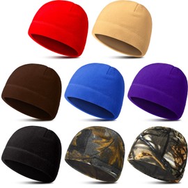 Geyoga 8 piezas de gorro de forro polar para hombre, gorro táctico de calavera de forro polar para correr, esquí, ciclismo, deportes, 8 colores, Talla única