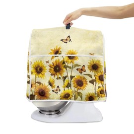 YUVAMAGIMO Sunflower Butterfly Kitchen Aid Mixer Cover Stand Mixer Dust Proof Cover with Accessory Storage Pockets and Handles, Fits All Tilt Head & Bowl Lift Models (Fits for 6-Quart and 8-Quart)
