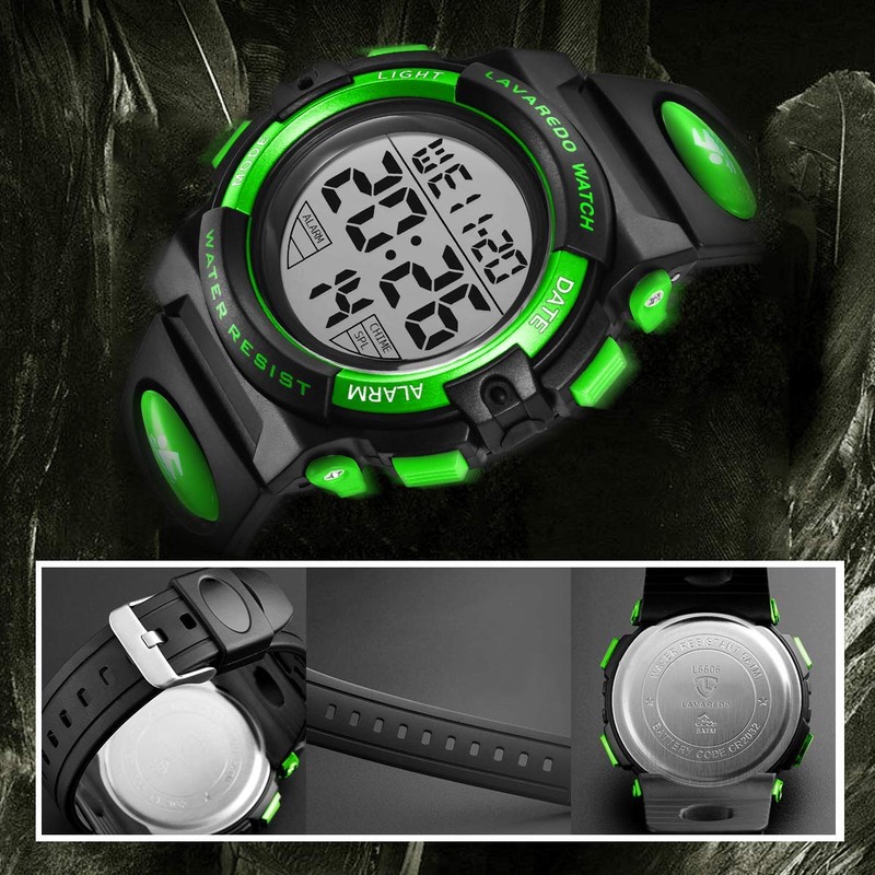 A ALPS Boys Digital Sport Watch with Alarm, Waterproof, Shockproof,