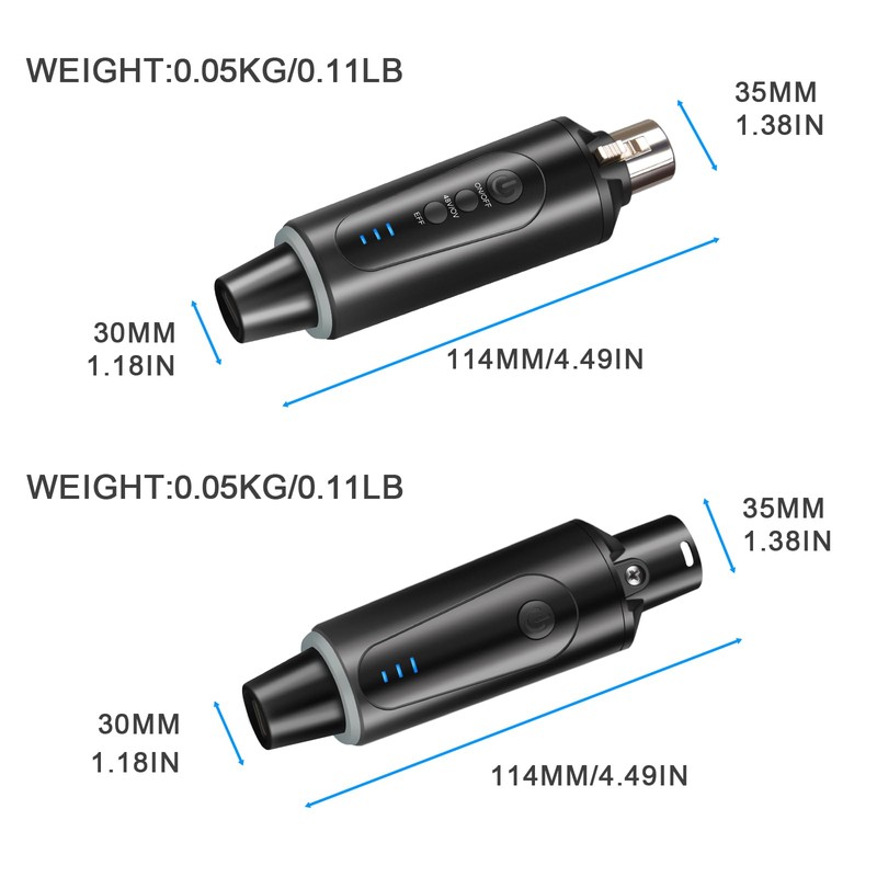 Depusheng S5 Wireless Guitar Transmitter Receiver with 2 Wireless XLR