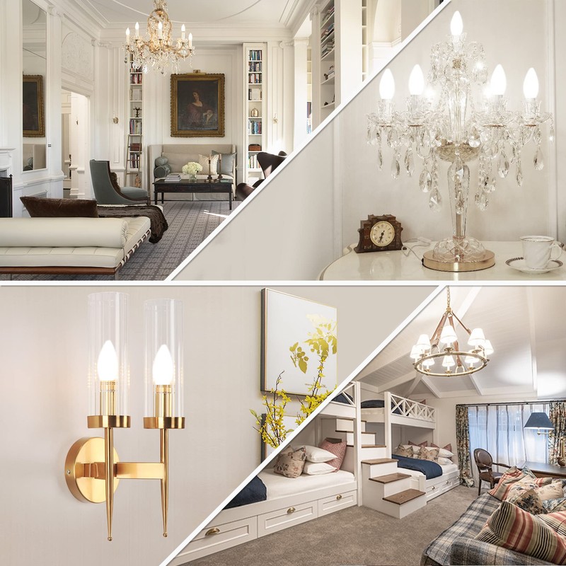 hansang LED E12 Chandelier Light Bulbs, Type B Light Bulbs