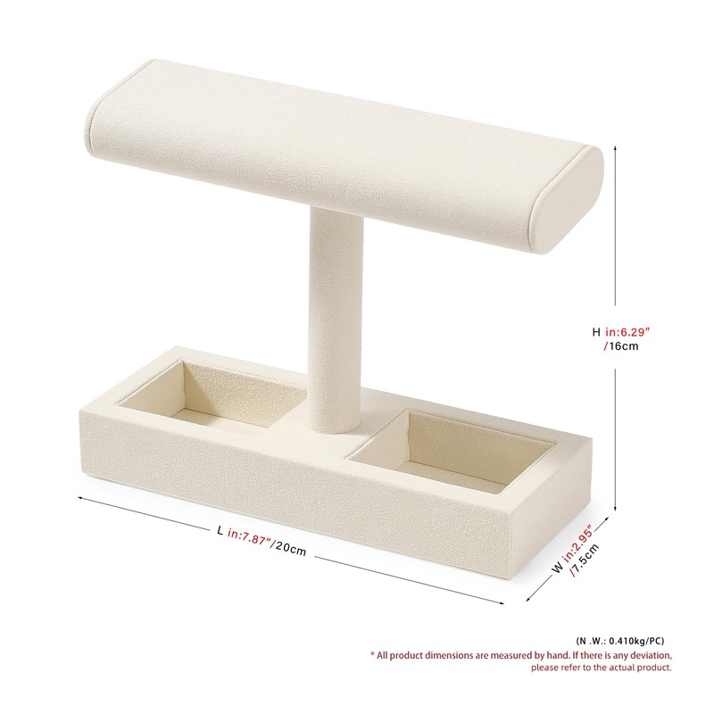 Papten J00301 Watch Stand, For 2 Pieces, Microfiber, Luxury, Stylish,