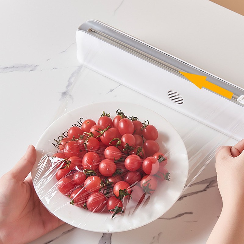 Plastic Wrap Dispenser Strong Suction Cup Wall Mountable Cling Film