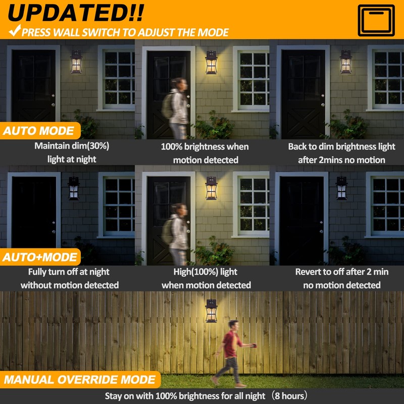 Motion Sensor Outdoor Lights - Oil Rubbed Bronze Dusk to