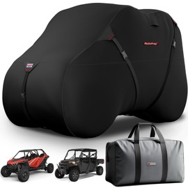 Rosefray UTV Cover, Waterproof 420D Heavy Duty Protection UTV Covers 2-3 Seater/4-6 Seater Compatible with Polaris Ranger RZR General PRO XP 4 Can-Am Maverick X3 Yamaha SxS M Black