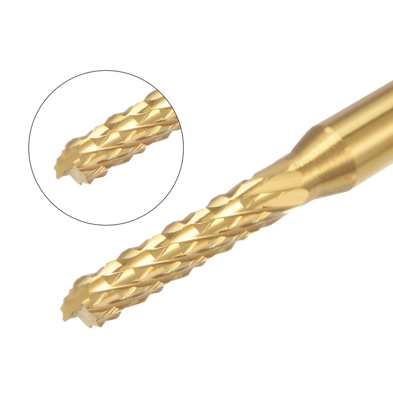 sourcing map 10Pcs 2.2mm Titanium Coat Carbide End Mill Engraving